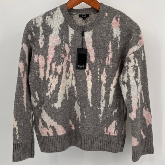 Rails Virgo Gray Tie Die Sweater Size S Crewneck Soft Knit Acrylic Wool Blend - Picture 3 of 9